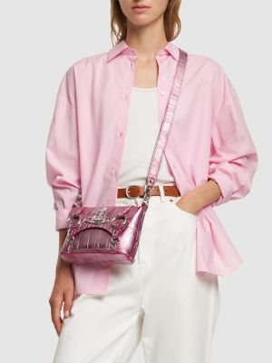 Leder schultertasche Vivienne Westwood pink