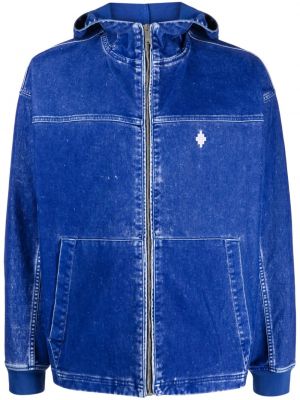 Džínsová bunda na zips s kapucňou Marcelo Burlon County Of Milan modrá