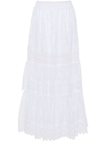 Maxi φούστα με δαντέλα Charo Ruiz Ibiza λευκό