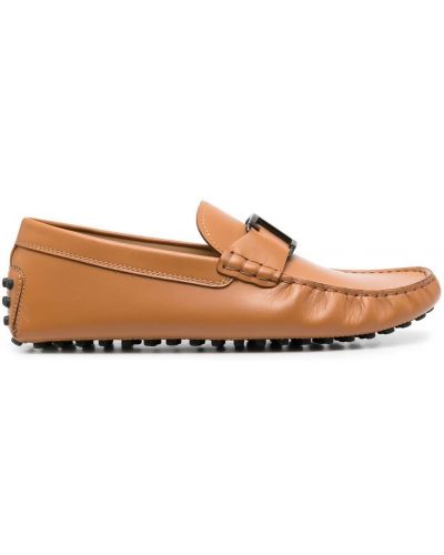 Kožne loaferice Tod's smeđa