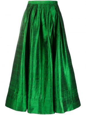 Pliszírozott selyem szoknya Rosie Assoulin zöld