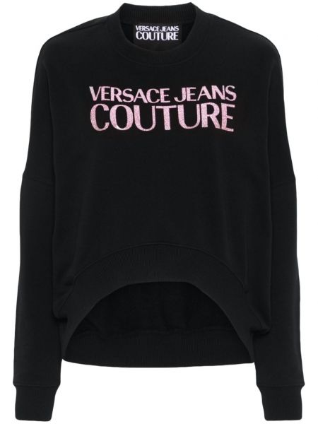 Hanorac din bumbac cu imagine Versace Jeans Couture negru