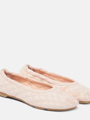 Steppelt bőr balerina cipők Burberry rózsaszín