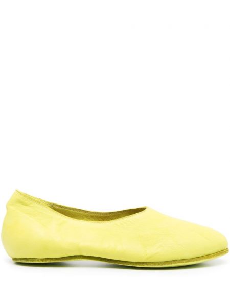 Kožni loaferice slip-on Guidi zelena