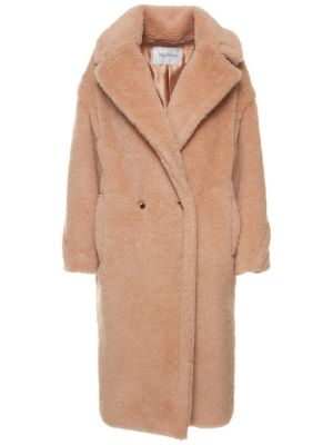 Palton de lână de mătase din lână alpaca Max Mara roz