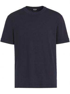 Vlněné tričko Zegna modré