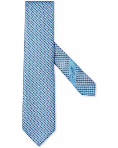 Corbata con estampado con estampado geométrico Ermenegildo Zegna azul