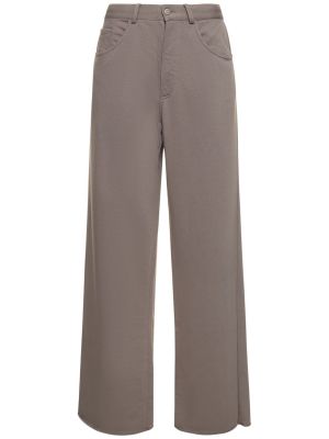 Pantalones de algodón bootcut Mm6 Maison Margiela gris
