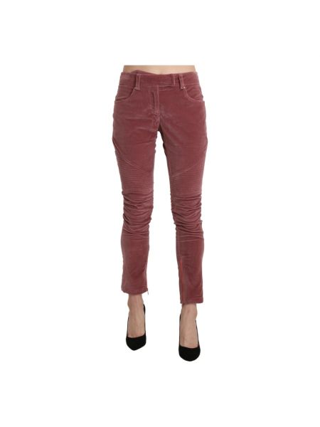 Pantalon skinny en coton Ermanno Scervino rouge