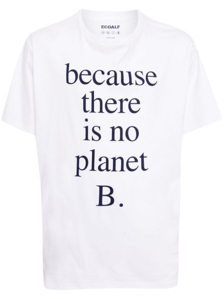 T-krekls ar apdruku džersija Ecoalf balts