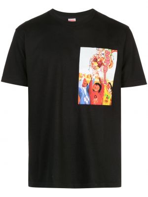 T-shirt con stampa Supreme nero