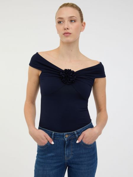 Marškinėliai trumpomis rankovėmis su aplikacija Orsay juoda