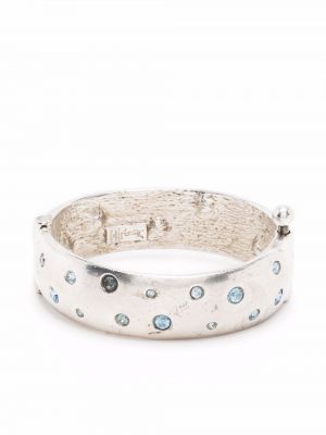 Bracelet à imprimé en cristal Saint Laurent Pre-owned argenté