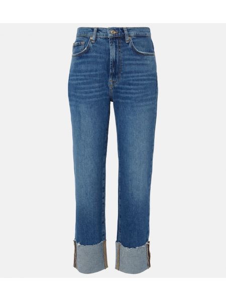 Slim fit high waist skinny jeans 7 For All Mankind blau