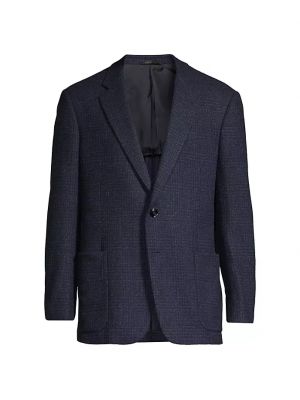 Шерстяное пальто Giorgio Armani синее