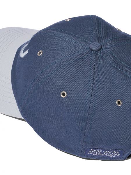 Haftowana czapka z daszkiem Marc Jacobs niebieska
