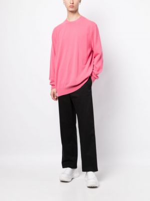 Vlněný svetr s kulatým výstřihem Comme Des Garçons Shirt růžový