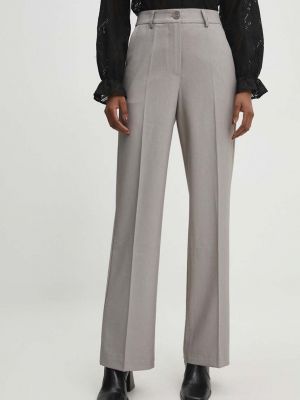 Jednobarevné kalhoty s vysokým pasem Answear Lab béžové