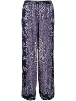 Pantaloni de mătase cu imagine Pierre-louis Mascia violet