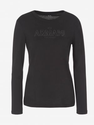 Tričko s dlhými rukávmi Armani Exchange čierna