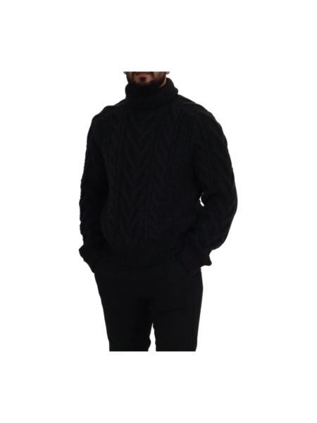 Jersey cuello alto de lana con cuello alto Dolce & Gabbana negro