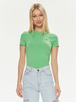 Marškinėliai slim fit Lacoste žalia