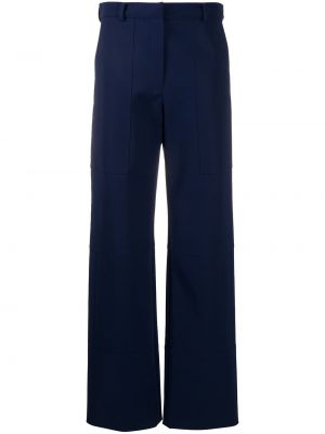Pantaloni cu picior drept Nina Ricci albastru