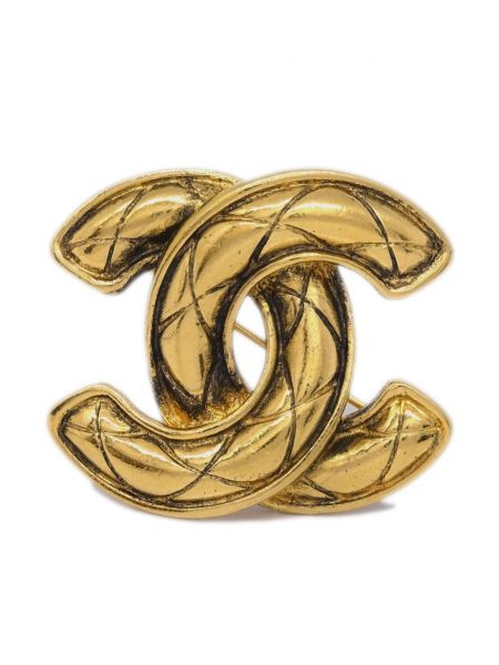 Καπιτονέ καρφίτσα Chanel Pre-owned χρυσό