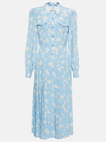 Svilena midi haljina s cvjetnim printom Alessandra Rich