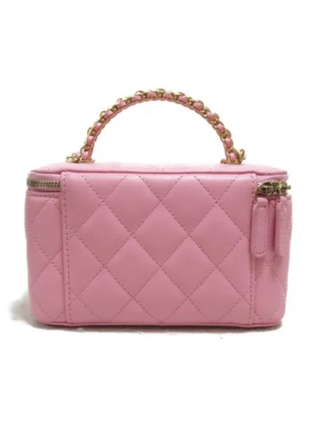Bolsa de hombro de cuero retro Chanel Vintage rosa