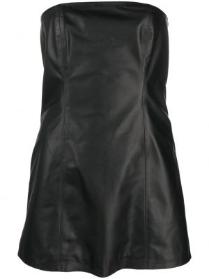 Sukienka mini skórzana Manokhi czarna