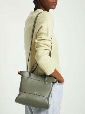 Kožená nákupná taška Manu Atelier zelená