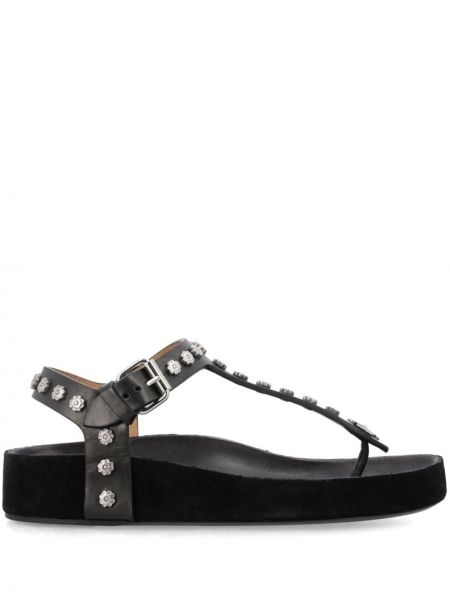 Leder sandale mit spikes Isabel Marant schwarz