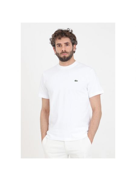 Camisa de algodón de punto Lacoste blanco