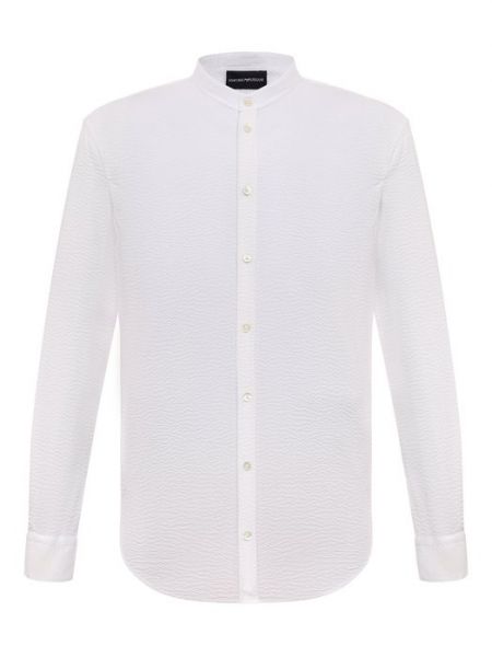 Хлопковая рубашка Emporio Armani белая