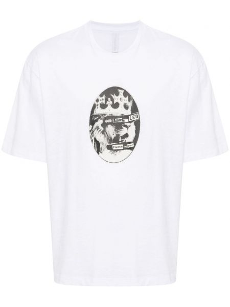 T-shirt avec imprimé slogan en coton à imprimé Neil Barrett blanc