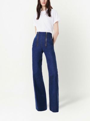Jeans taille haute large Victoria Beckham bleu