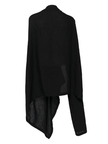 Leinen jacke mit drapierungen Yohji Yamamoto schwarz