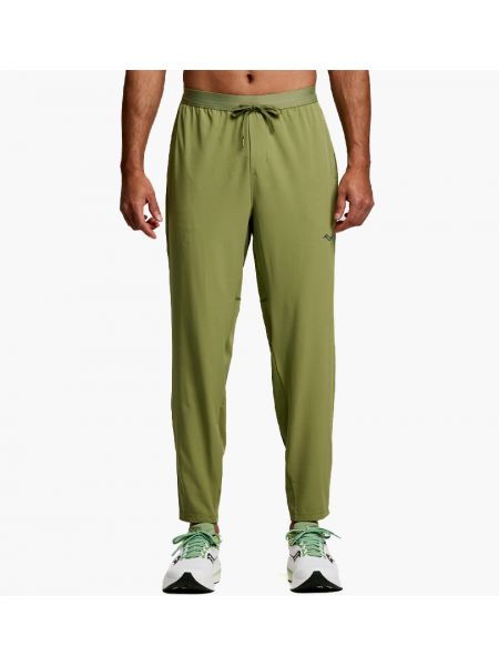 Плетеные брюки Saucony зеленые