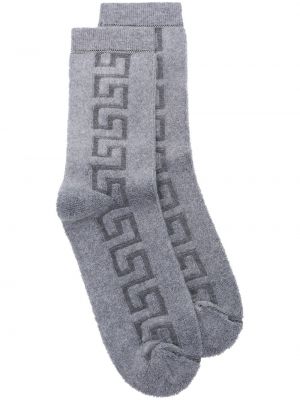 Памучни чорапи Versace сиво