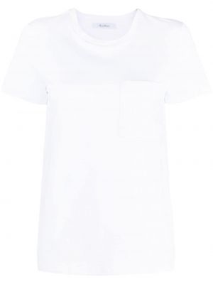 Памучна тениска с кръгло деколте Max Mara бяло