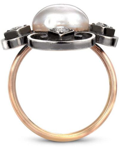 Z růžového zlata prsten s perlami Pragnell Vintage