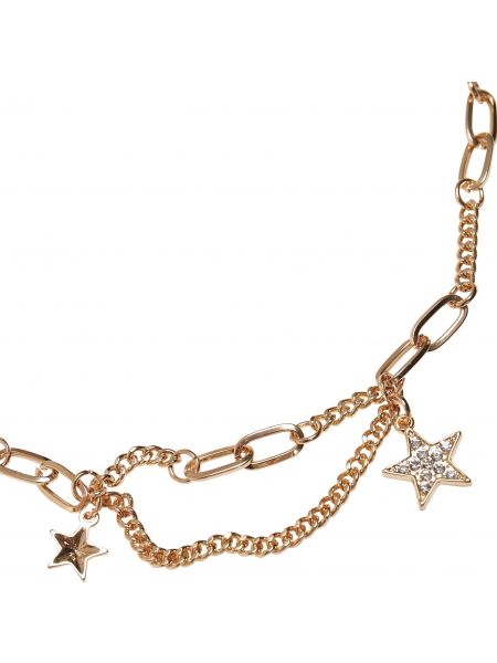 Ogrlica s kristali z zvezdico Urban Classics zlata