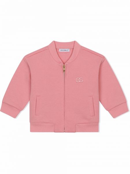 Brodert lang jakke for jenter Dolce & Gabbana Kids rosa