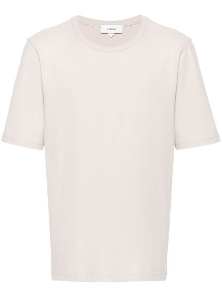 Βαμβακερή μπλούζα με στρογγυλή λαιμόκοψη Lardini μπεζ