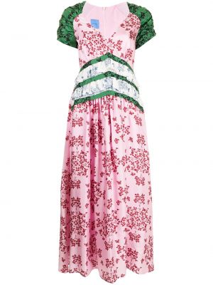 Hedvábné dlouhé šaty Macgraw růžové