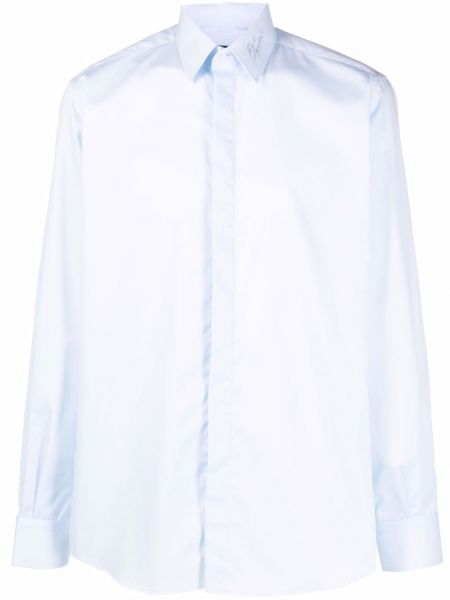 Camisa de algodón Karl Lagerfeld azul
