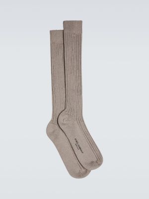 Памучни вълнени чорапи Dolce&gabbana бежово