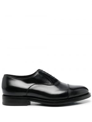 Кожени обувки в стил дерби Santoni черно