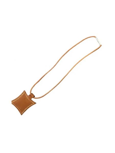 Naszyjnik skórzany Hermès Vintage brązowy